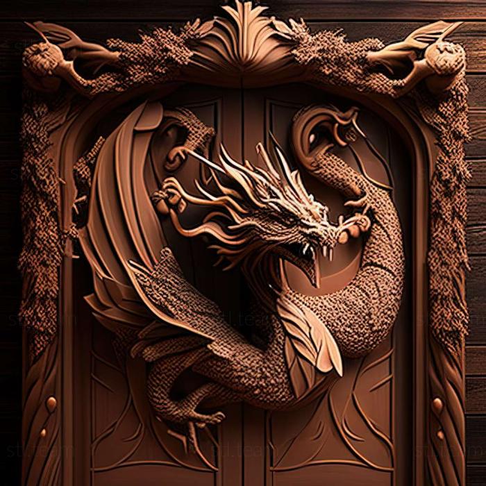 door with dragon